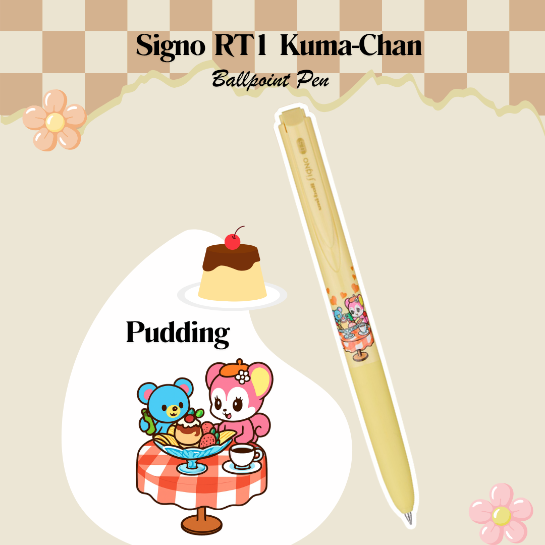 Uniball Signo RT1 LIMITED EDITION Kuma-Chan Themed 0.38/0.5mm Ballpoint Pen | Black Ink | Individual & 5 Color Sets