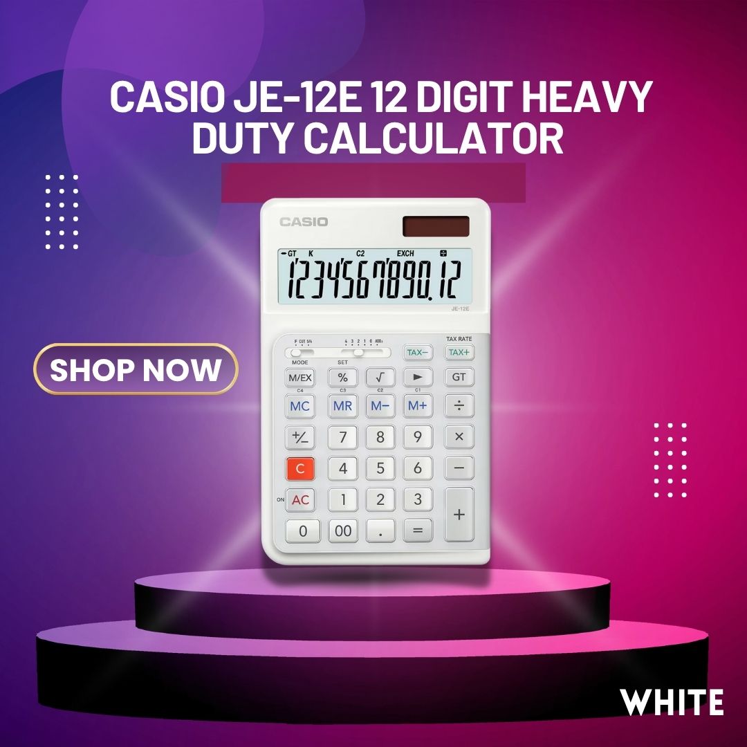 [SG] Casio JE-12E 12 Digit Heavy Duty Calculator [Evergreen Stationary]