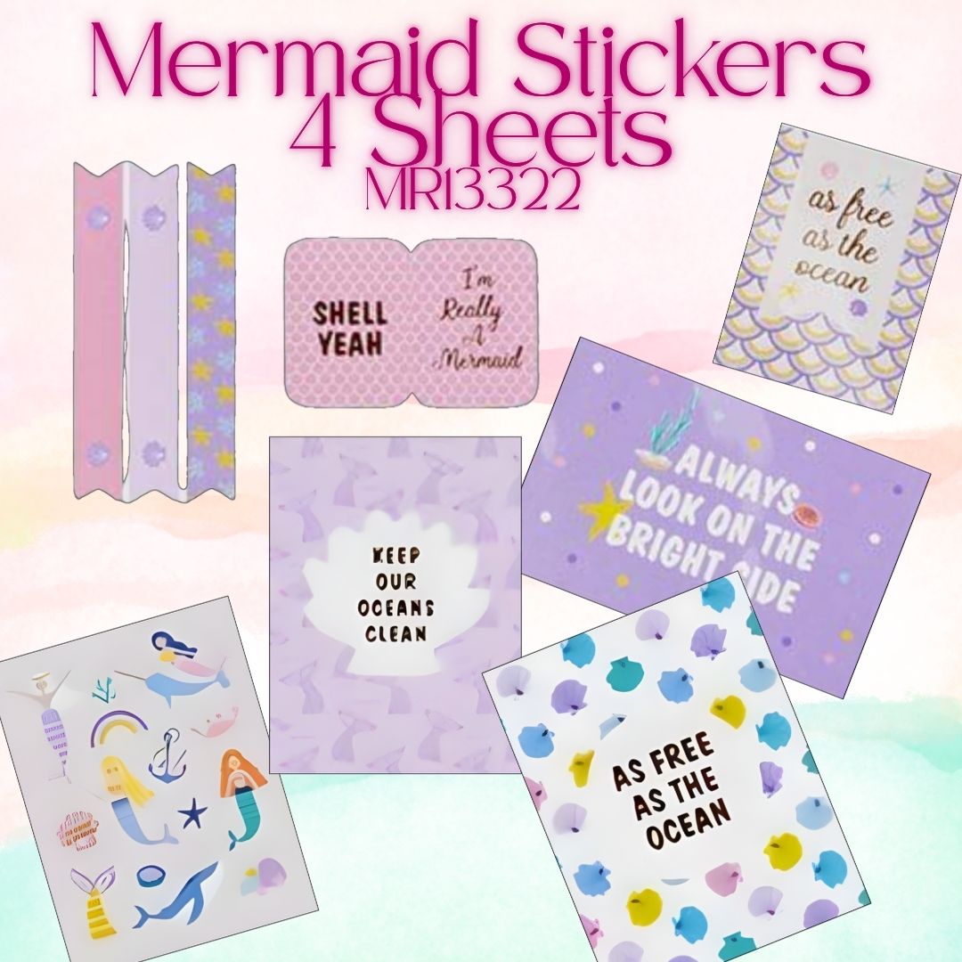 [SG] Apli Mermaid Stickers, 4 Sheets Set [Evergreen Stationery]