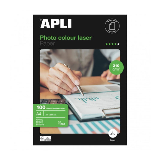 [SG] Apli Photo Paper Double-sided Colour Laser A4 210gsm 100 sheets [Evergreen Stationery]