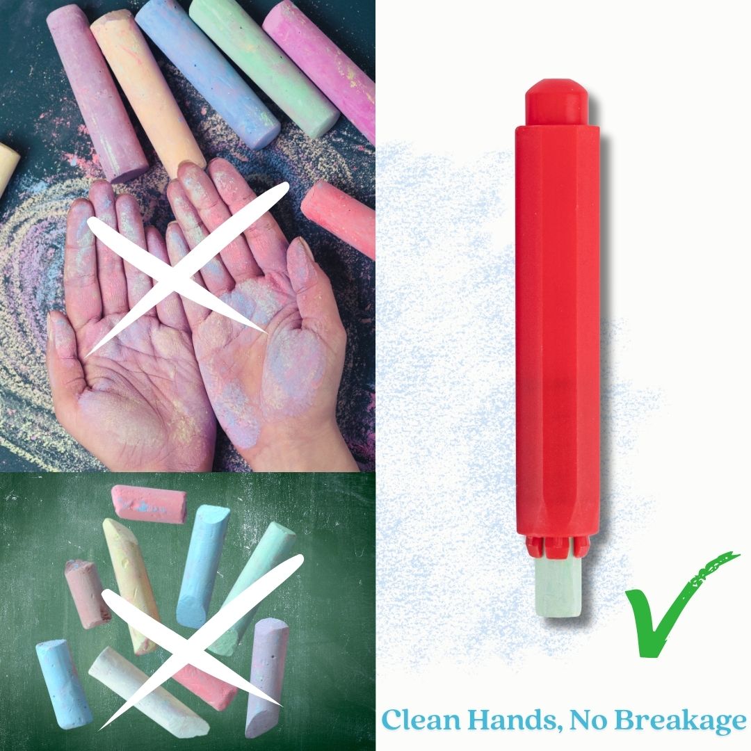 [SG] APLI Adjustable Chalk Holders (Set of 5) for 9mm Chalk | Anti-Break,  Clean Grip [Evergreen Stationery]