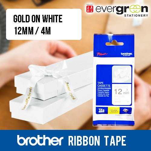 Genuine Brother TZe-RW34/R234 Ribbon Tape Cassette – Gold on Wine Red/white