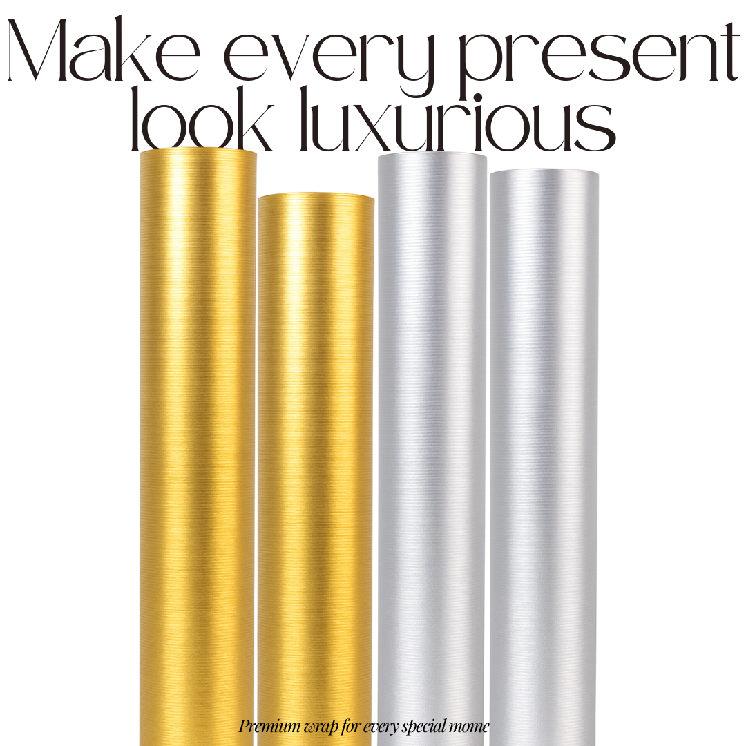 [SG] APLI Gold & Silver Premium Gift Wrapping Paper – 1m x 3m [Evergreen Stationery]