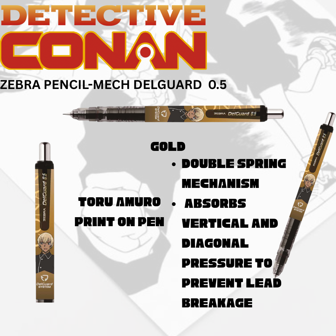 Zebra Delguard Detective Conan Limited Edition Individual 0.5mm Mechanical Pencil | Anime Lovers