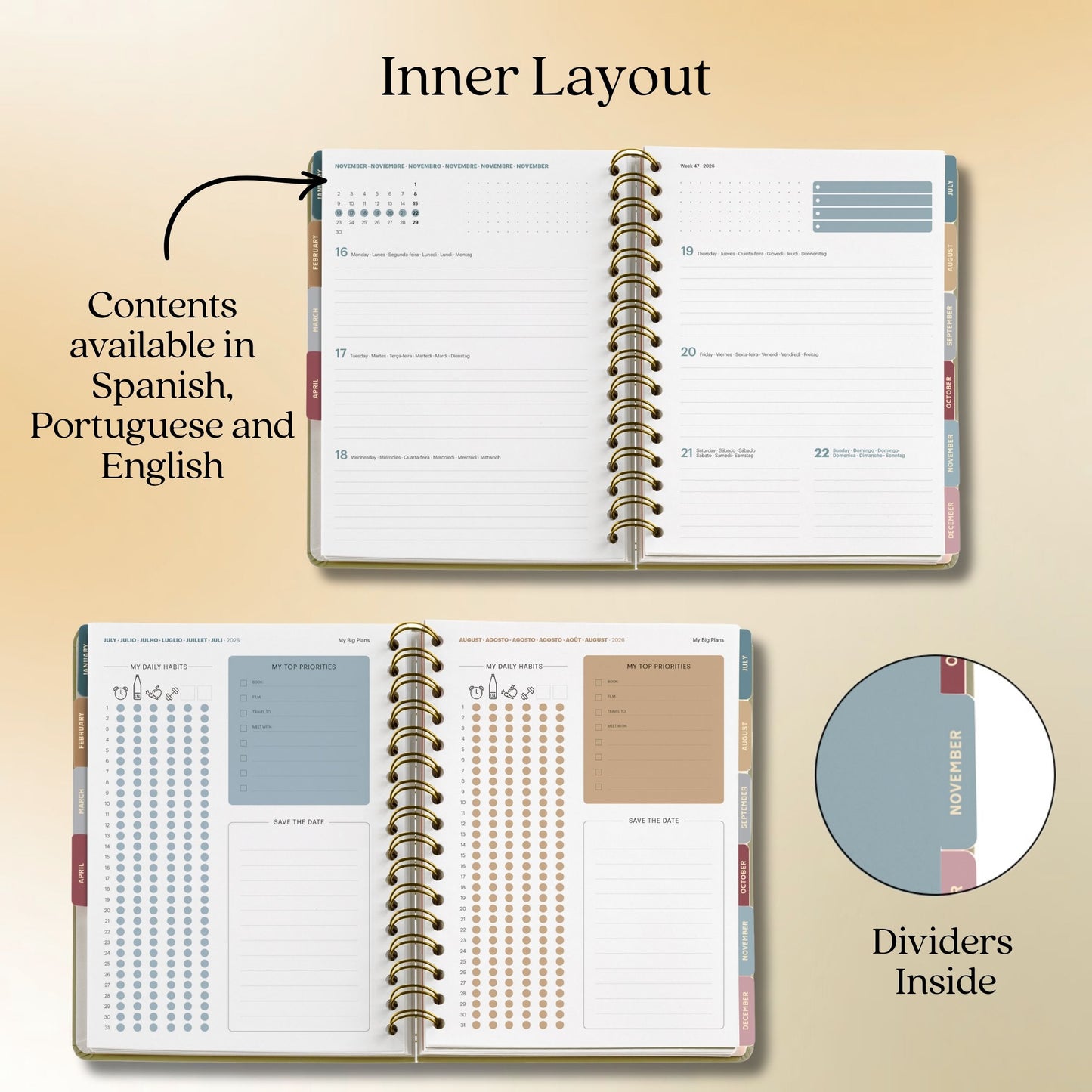 [SG] APLI MIQUELRIUS 2026 155 x 213mm Weekly Double Spiral Planner [Evergreen Stationery]