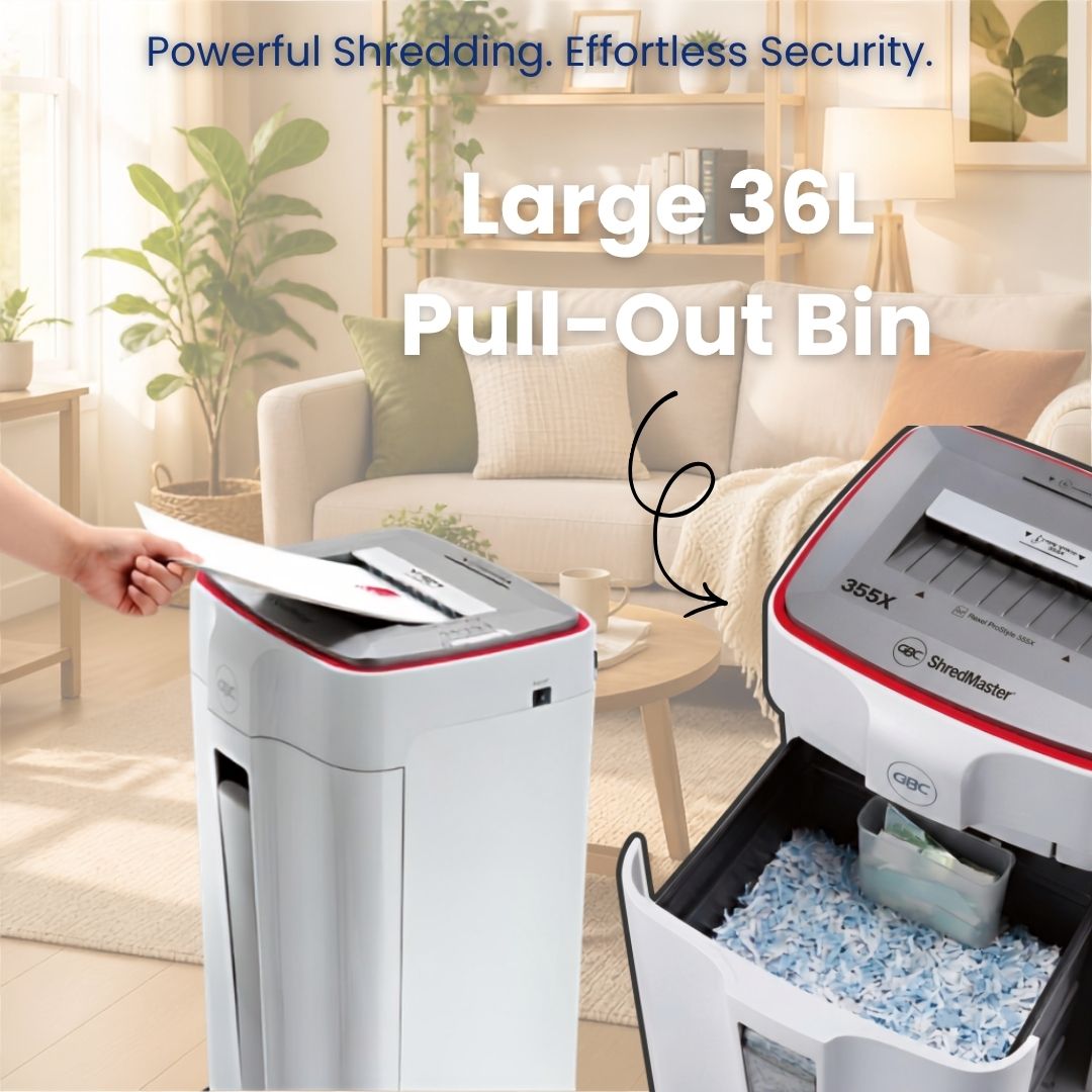 GBC ShredMaster 35SX Cross Cut Shredder with Wheels | Shreds Up to 21 Sheets | 36L Bin Capacity