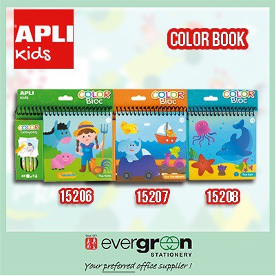 APLI Colouring Book w/Crayons the farm // The Transports// The Sea