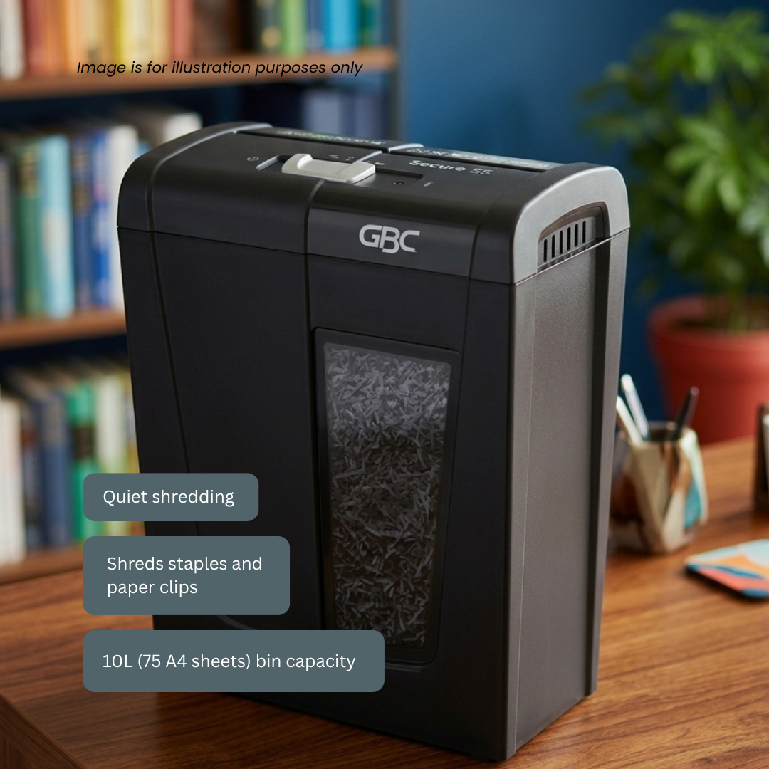 [SG] GBC Secure S5 Shredder | Home shredder | Quiet shredding | Manual reverse / forward feature