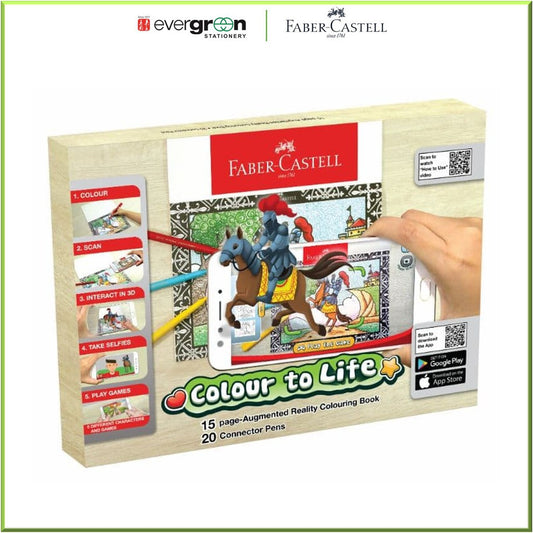 Faber-Castell PL155058 20-Pieces Connector Pen Colour to Life Set with AR Colouring Book