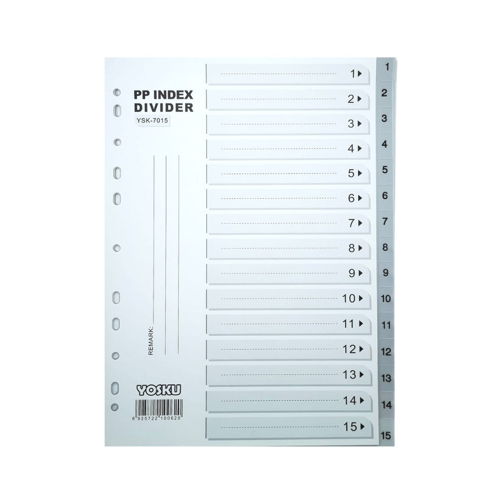 [SG] A4 PVC Grey Index Divider [Evergreen Stationery]