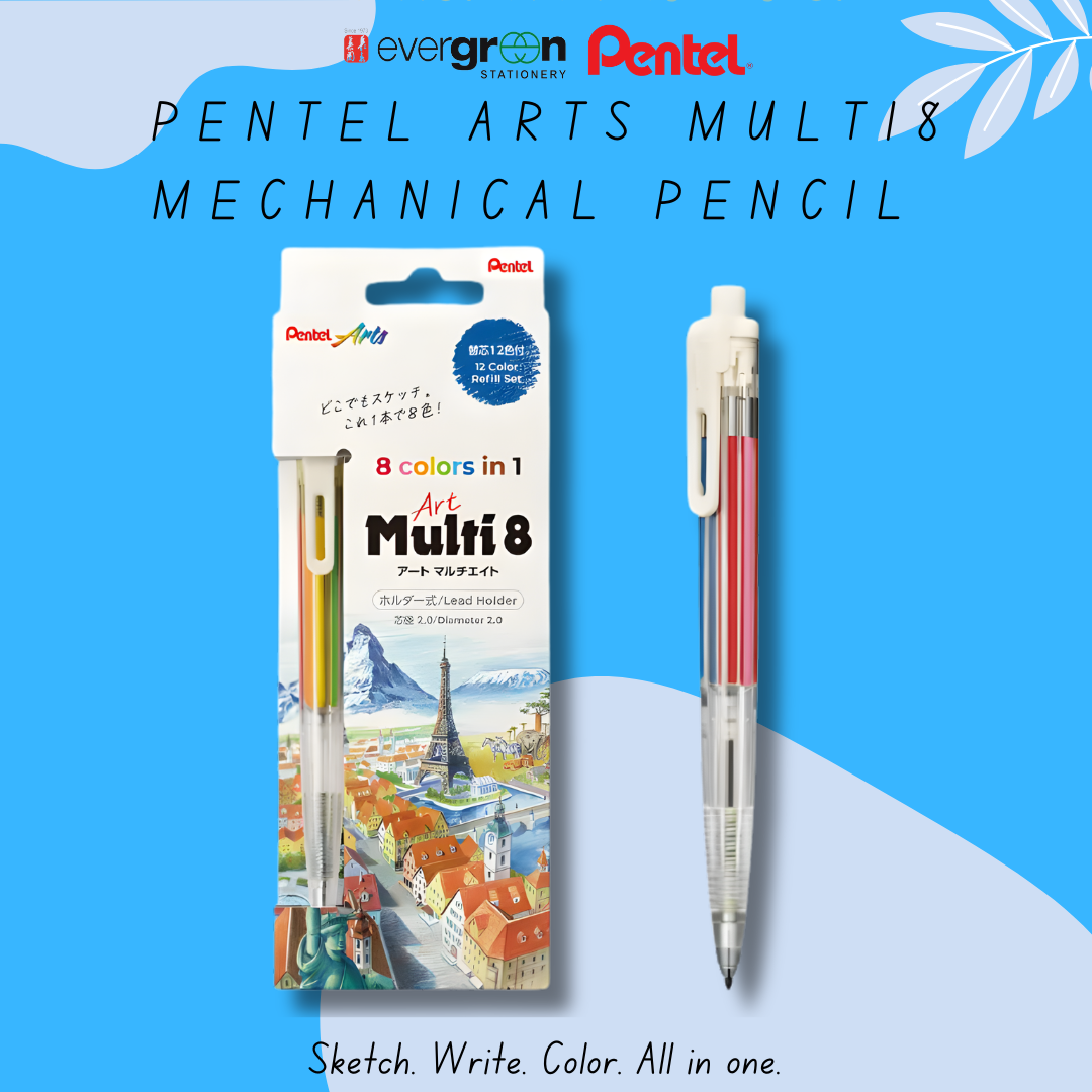 [SG] Pentel Multi 8 M Pencil 8 Colors [Evergreen Stationery]