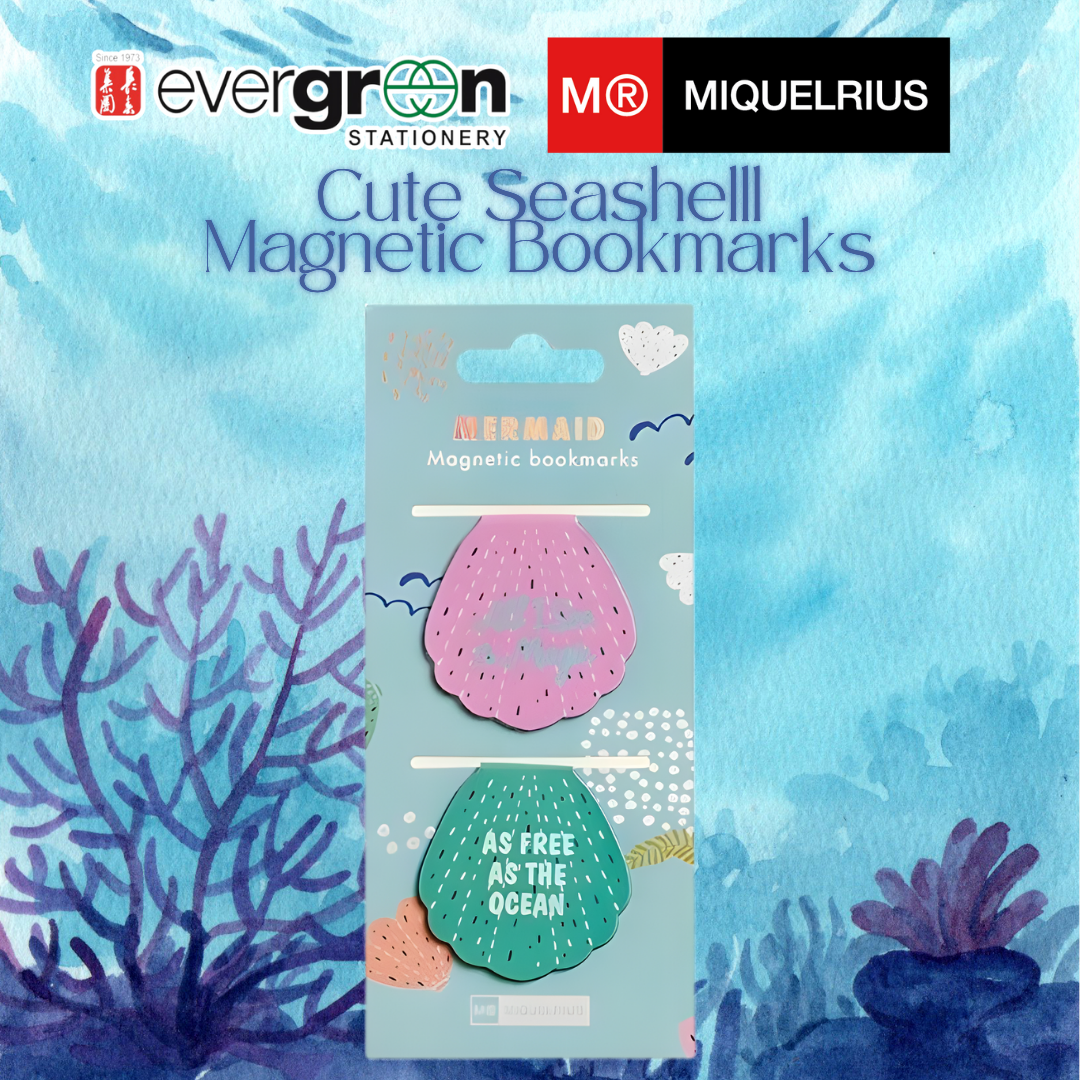 [SG] APLI MIQUELRIUS Seashell Magnetic Bookmarks | Set of 2 [Evergreen Stationery]