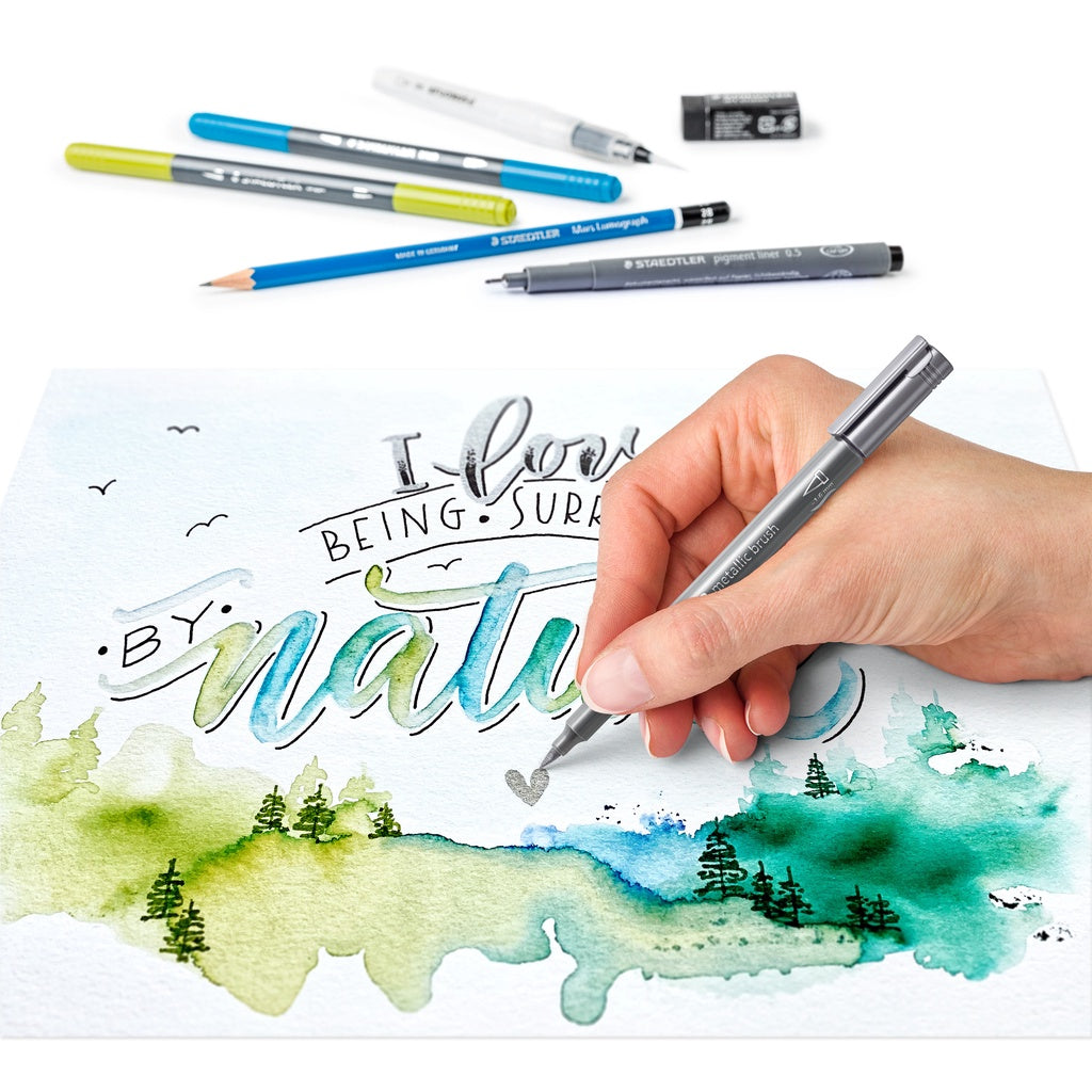 [SG] STAEDTLER HAND LETTERING X WATERCOLOUR SET 100% PEFC 61 3001-2 [Evergreen Stationery]