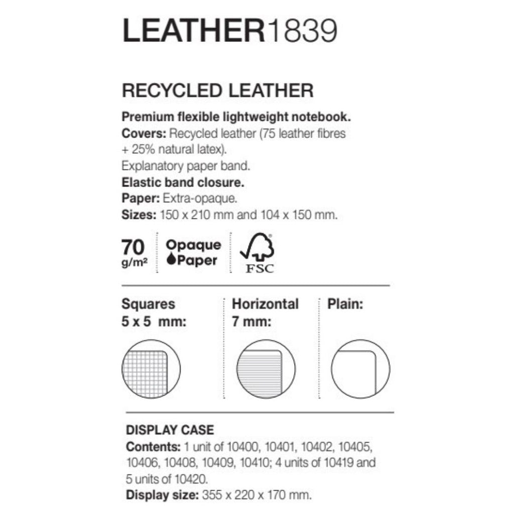 [SG] ECO MIQUELRIUS 10405 Flexible Leather Notebook (PLAIN, 100 & 200 sheets) [Evergreen Stationery]