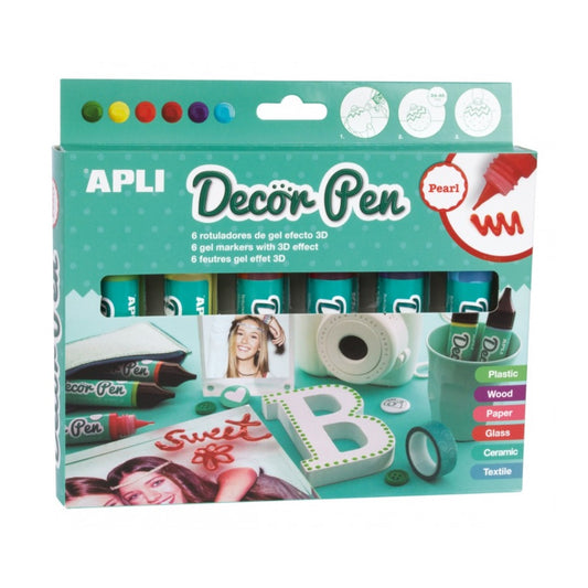 [SG] Apli Decor Pen 6pcs [Evergreen Stationery]