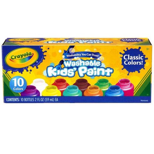 [SG] Crayola Washable Paint 10 Colours Color Bottle Set [Evergreen Stationery]