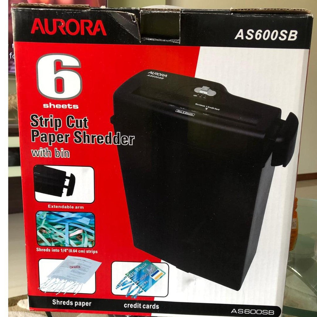 [SG] Aurora AS600SB Strip Cut Paper Shredder [Evergreen Stationery]
