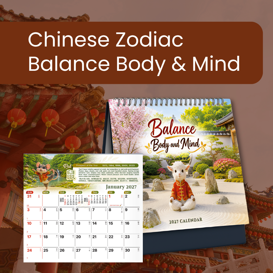 2027 Desktop Calendar Design | 14 designs | 19 x 21.8cm |  20.3 x 21.8cm | Inspirational Quotes | Landscape image | Horoscope | Chinese Zodiac | Bible Verses