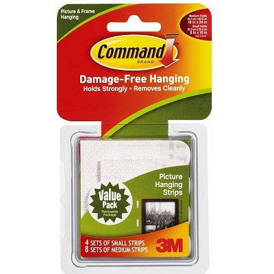Command 17203VP Picture Hanging Strip Value Pack, White