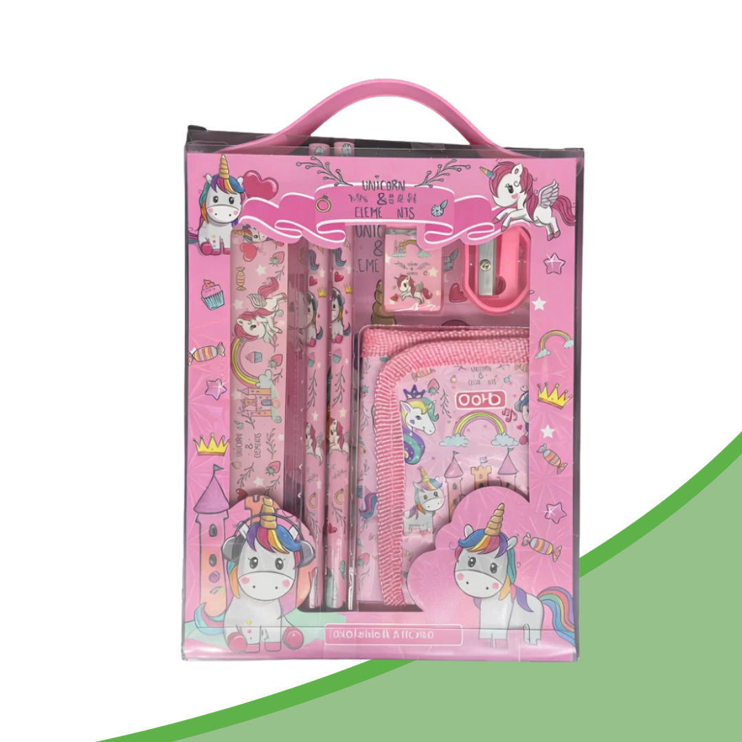 Cute Kids Stationery Gift Set | Unicorn / Sea Animals Themed | Stationery Set + Highlighter + Correction Tape