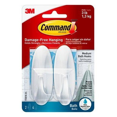 Command™ Medium Designer Bath Hooks 17081B,