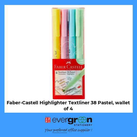 Faber-Castell Highlighter Textliner 38 Pastel, wallet of 4