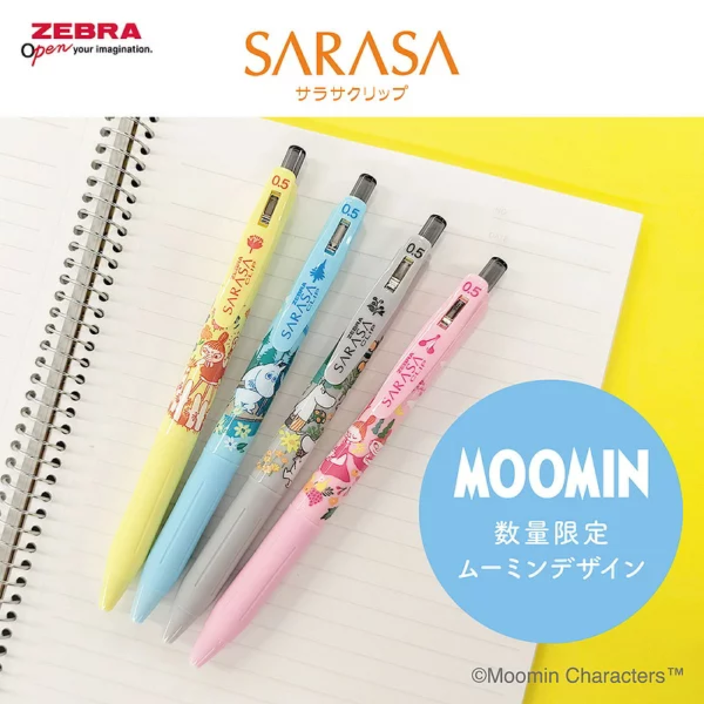 Zebra Sarasa Clip 0.5 Moomin 4 Color Set