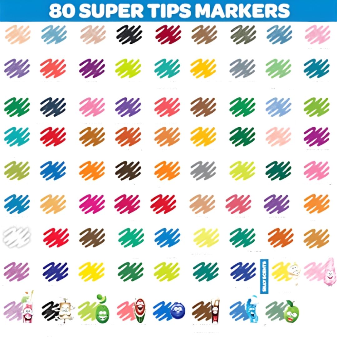 [SG] Crayola Washable SuperTips Markers 80 Colours [Evergreen Stationery]