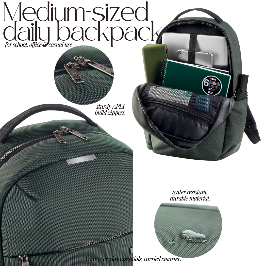 [SG] APLI Medium Backpack–Green “Bag to Work” Series | Lightweight & Stylish [Evergreen Stationery]