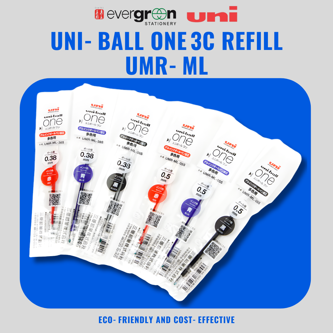 [SG] UNI Ball One 3C Refill UMR-ML 0.38 0.5 Eco-Friendly and Cost-Effective [Evergreen Stationery]