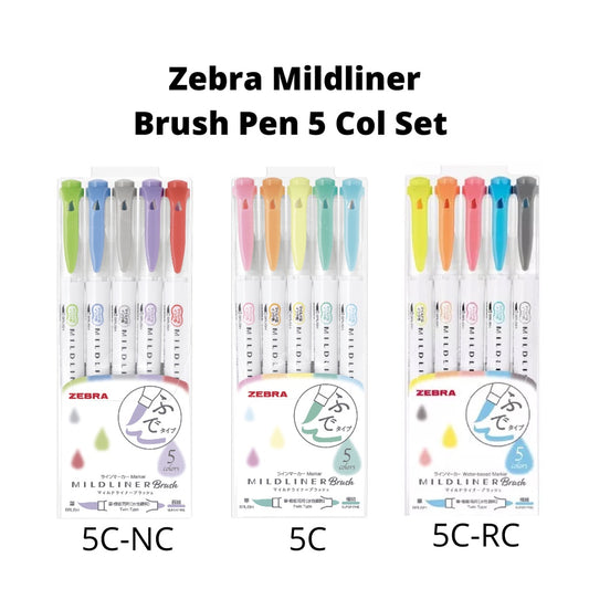 Zebra Mildliner Brush | 5 Colour Set