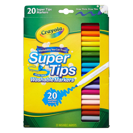 [SG] Crayola 588106 Super Tips Washable Markers 20ct [Evergreen Stationery]