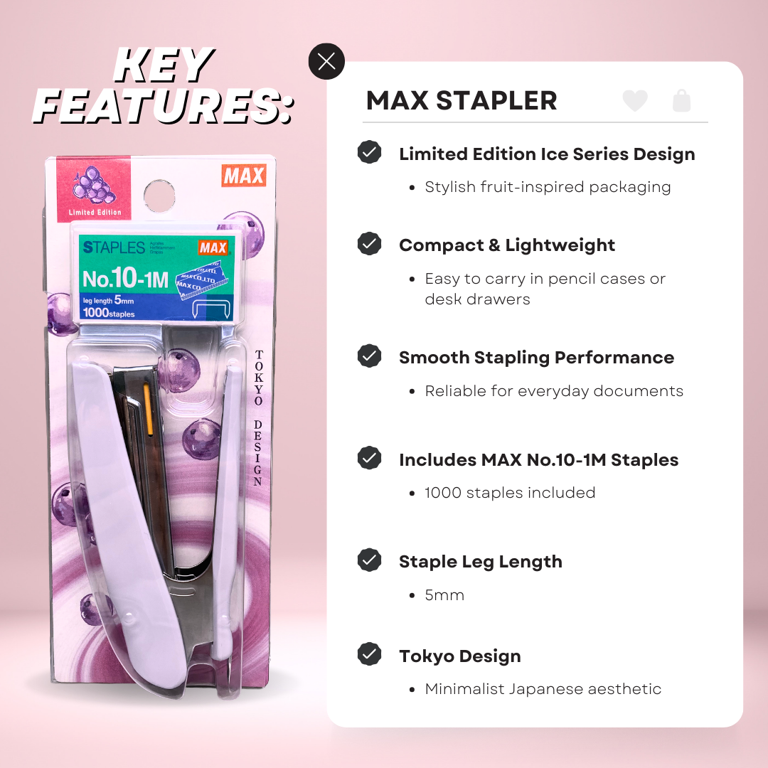 [SG] MAX Ice Series Stapler – Limited Edition (Tokyo Design) [Evergreen Stationery]