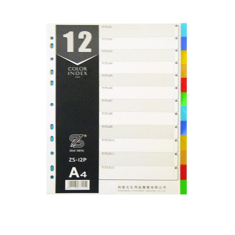 [SG] A4 plastic Divider 5/6/10/12 colours [Evergreen Stationery]