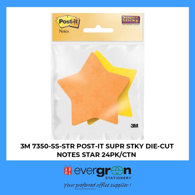 3M 7350-SS-STR POST-IT SUPR STKY DIE-CUT NOTES STAR 24PK/CTN