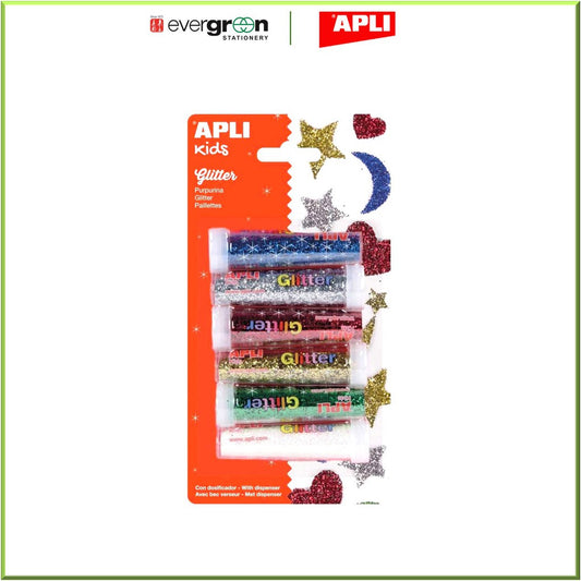 Apli Kids Coarse Glitter Powder | 6 Col Unit #13343