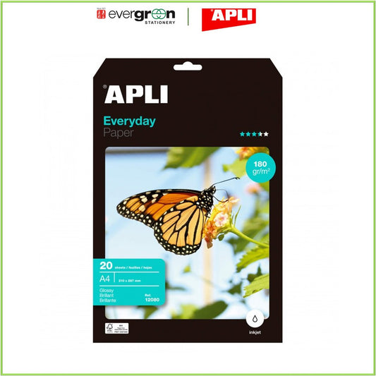 APLI Everyday Glossy Paper A4 180gsm 20sht