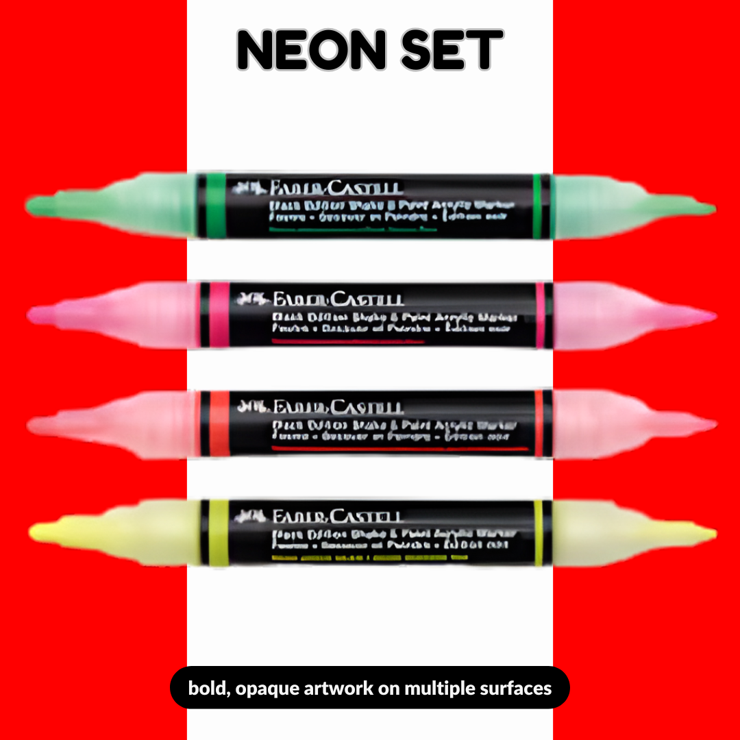 [SG] Faber Castell Black Edition Shake and Paint Twin Acrylic Marker Neon and Classic Sets [Evergreen Stationery]