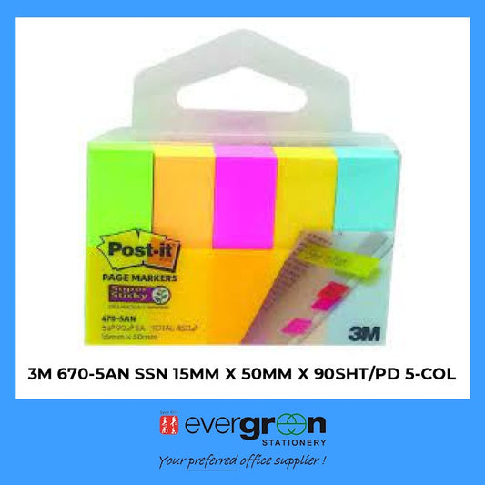 3M 670-5AN SSN 15MM X 50MM X 90SHT/PD 5-COL