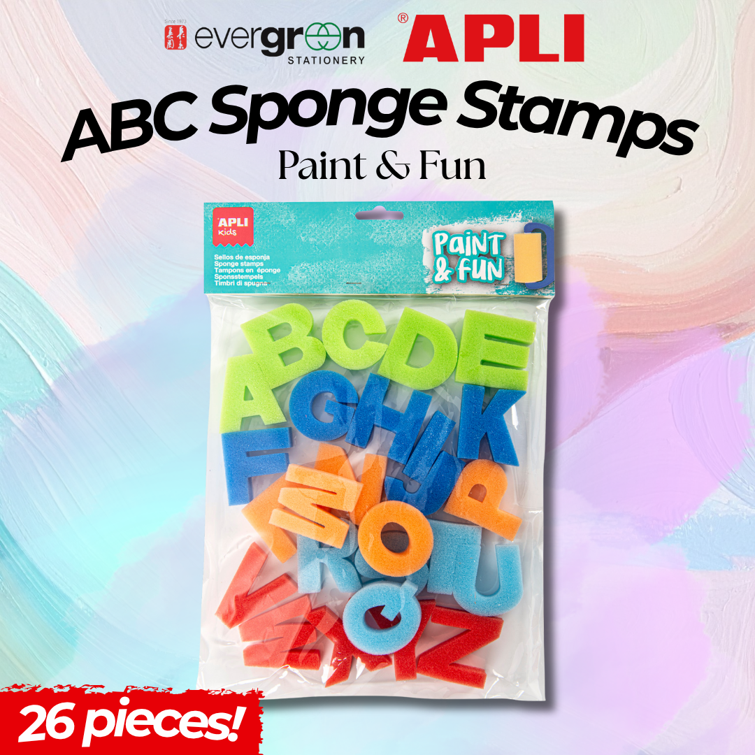 [SG] APLI ABC Sponge Stamps – Paint & Fun (26 Pieces) [Evergreen Stationery]