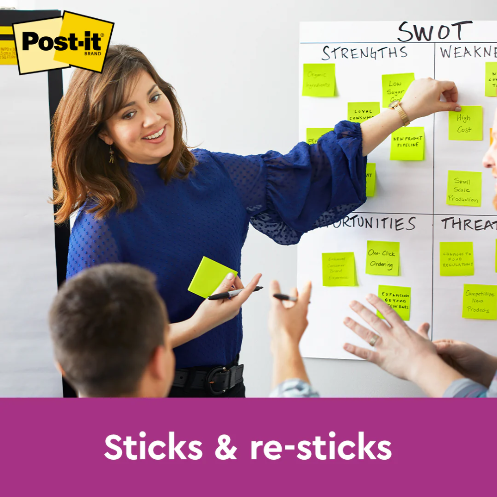 3M Post-it® Neon Green Super Sticky Notes 3x3", 90sheets