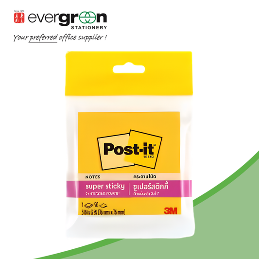 3M Post-it® Yellow Super Sticky Notes 3x3", 90sheets