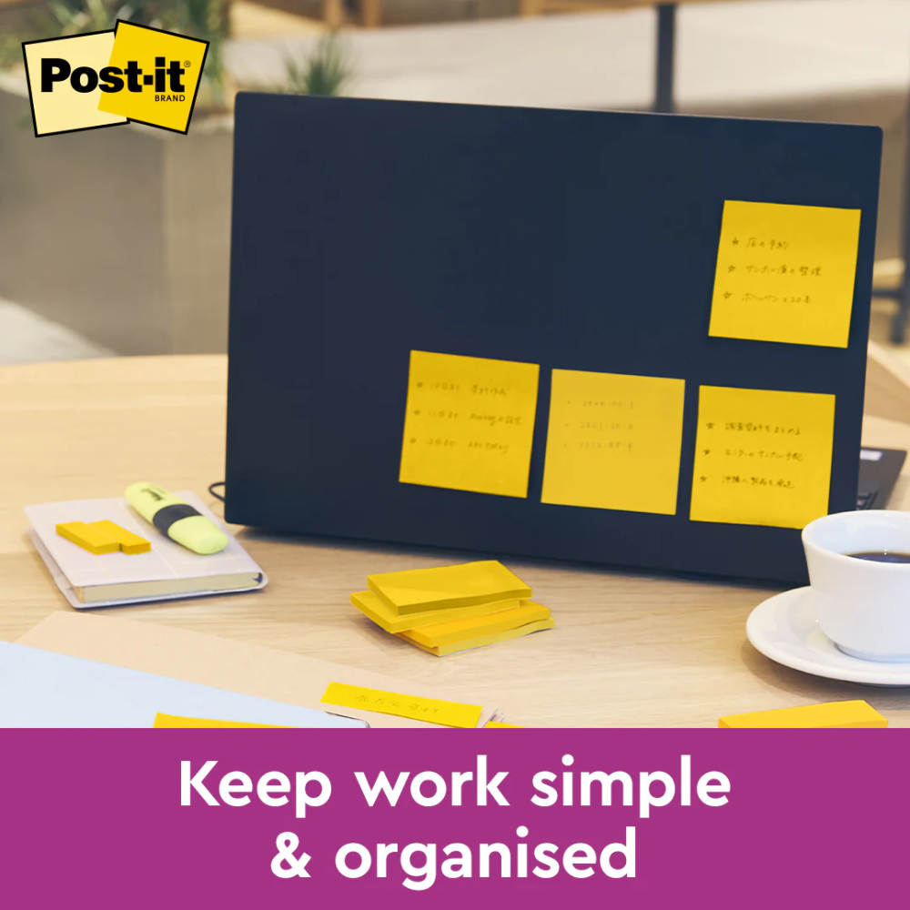 3M Post-it® Yellow Super Sticky Notes 3x3", 90sheets