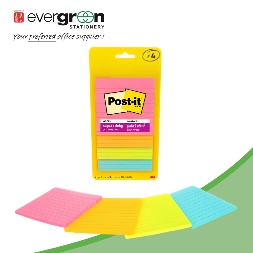 3M Post-It® Super Sticky Lined Notes 4x4