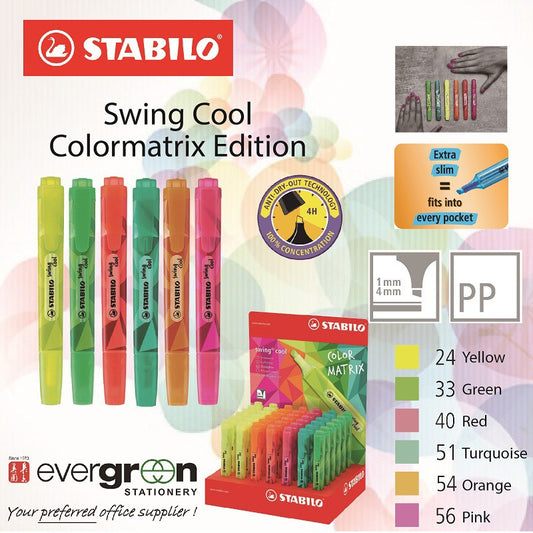 [SG] LIMITED EDITION STABILO Swing Cool Color Matrix Edition [Evergreen Stationery]
