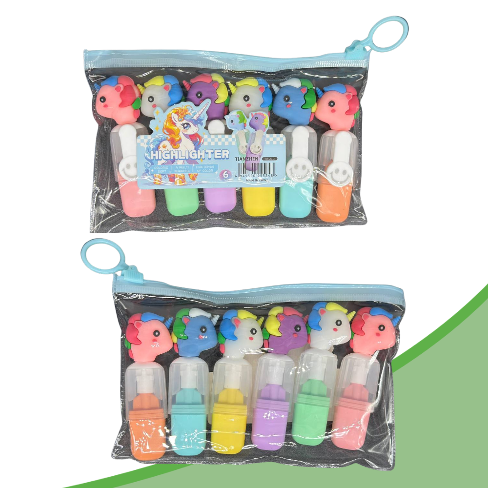 Tianzhen Colorful Unicorn Highlighter 6pcs