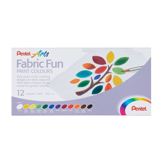 [SG] Pentel Fabric Fun Paint 12 Colors [Evergreen Stationery]
