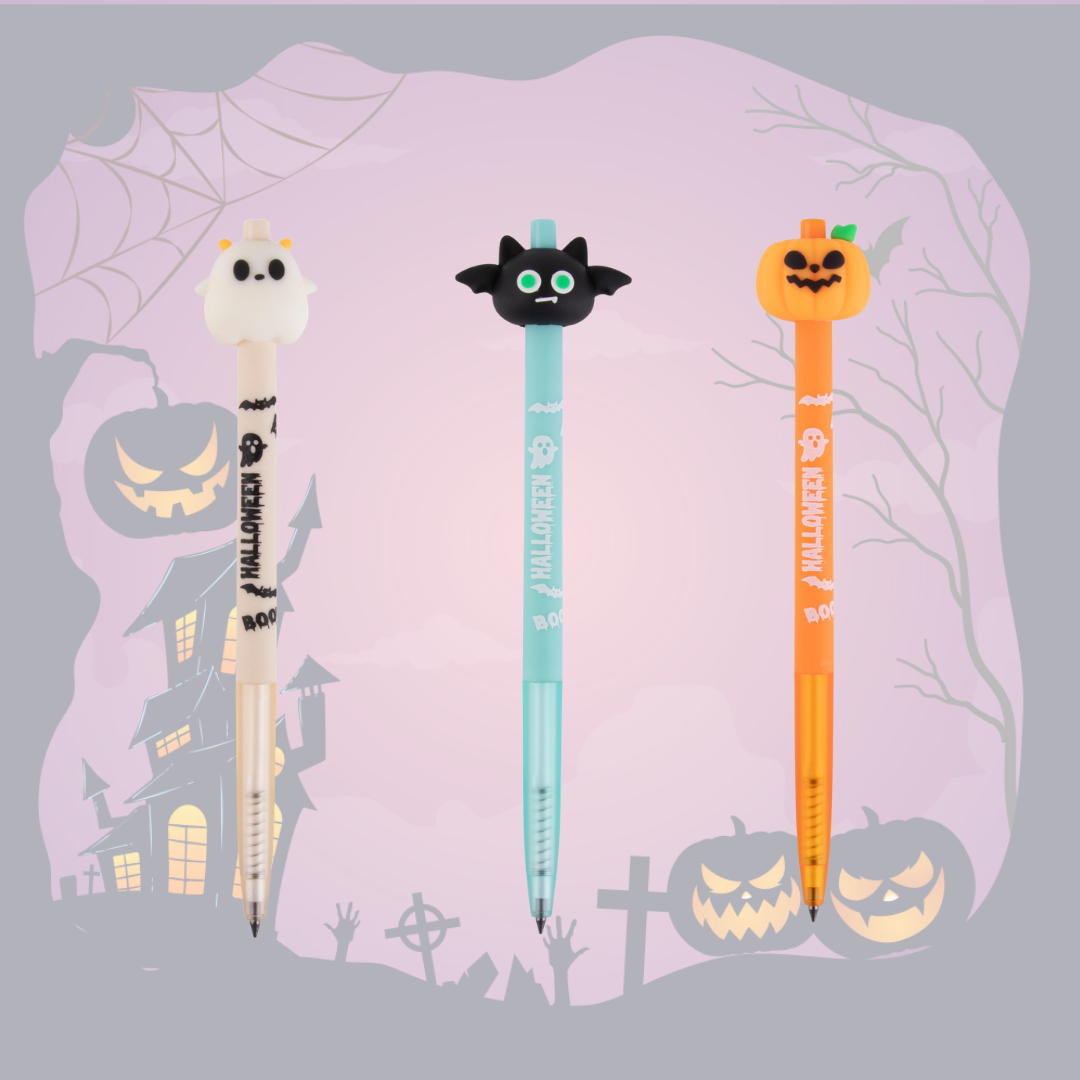 APLI Halloween Themed Infinite Pencils | Ghost, Bat & Pumpkin