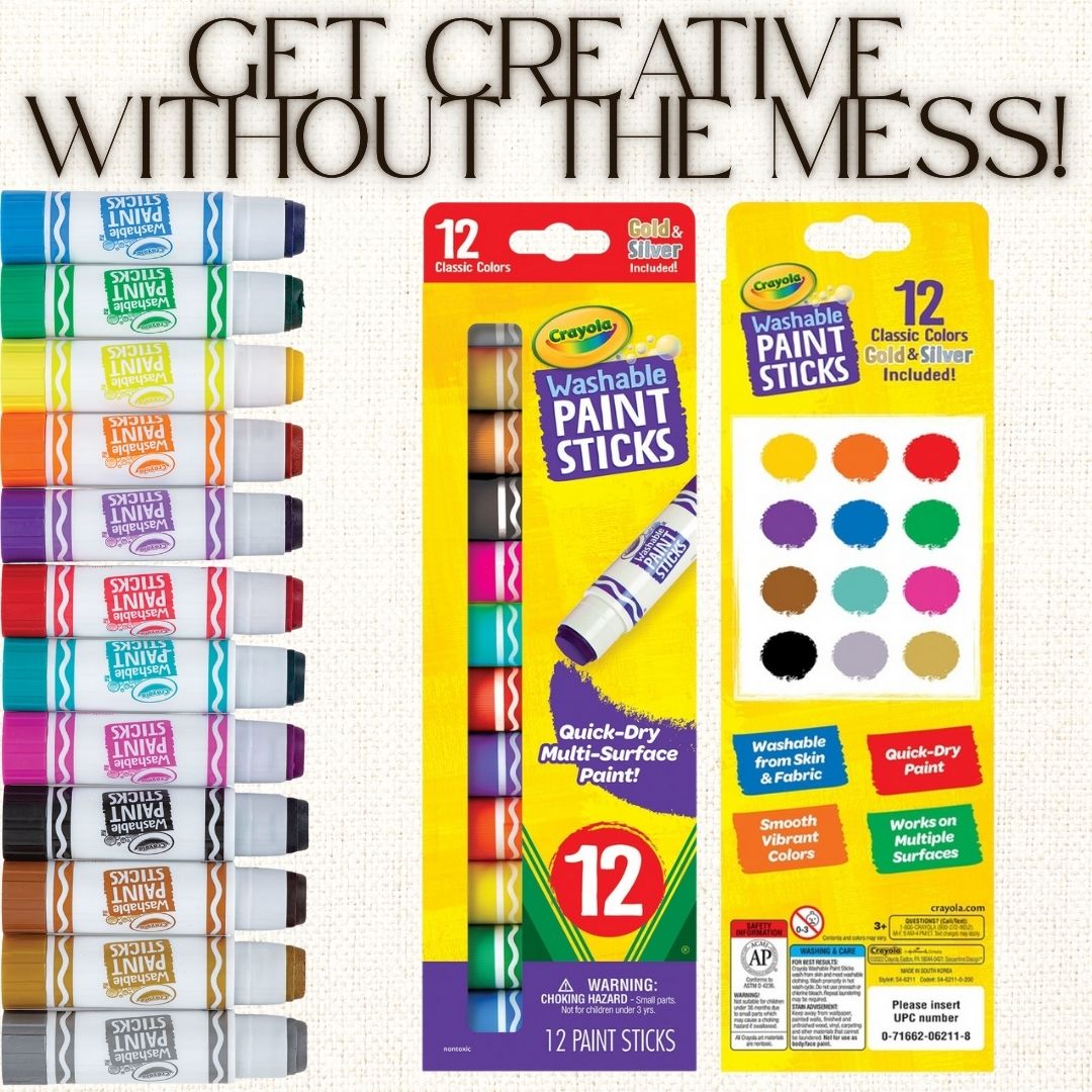 [SG] Crayola Paint Washable Stick 12 Colours – Classic [Evergreen Stationery]