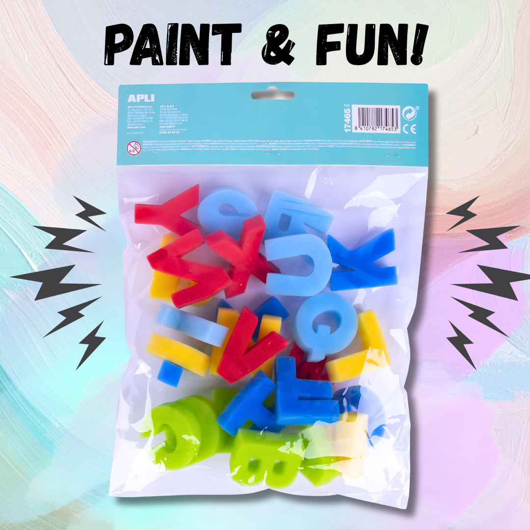 [SG] APLI ABC Sponge Stamps – Paint & Fun (26 Pieces) [Evergreen Stationery]